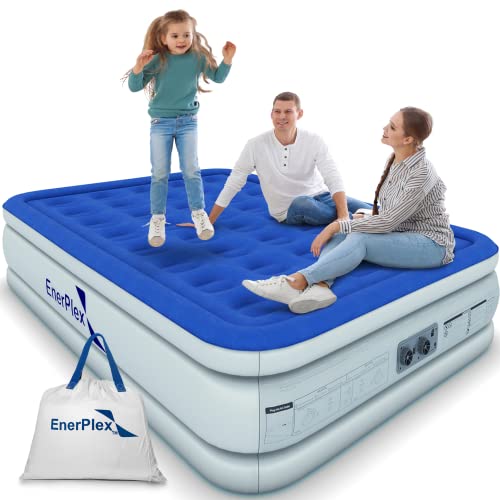 Image of EnerPlex Air Mattress with Built in Pump - Self-Inflating Blow Up Mattress with Neck Support - Inflatable Air Bed for Portable Travel & Home Use