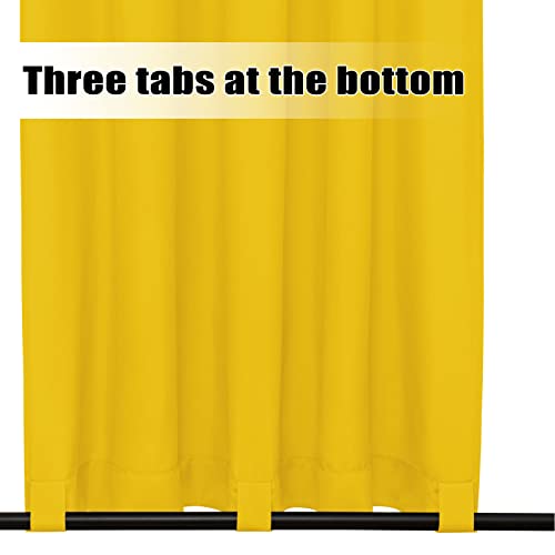 Image of Easy-Going Outdoor Curtains for Patio 1 Panel, 54x96 inch, Yellow | Waterproof, Windproof, Weatherproof Privacy Outdoor Curtains for Cabanas Porches and Pergolas, Grommet Top and Tab Bottom