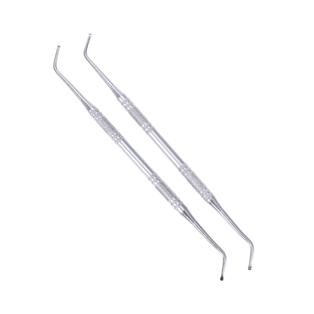 OHPHCALL Innovative Double-sided Cuticle Spoon Nail Cleaner and Pusher Tool Set Stainless Steel for Family Use