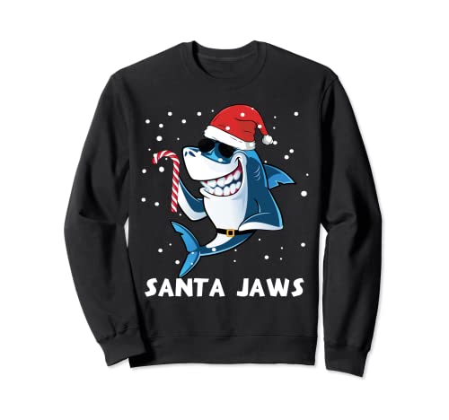 Santa Jaws White Shark Christmas Shark Sweatshirt