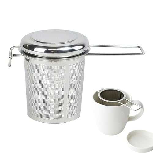 Bollisate Infusor de Té,Colador De Malla Para Bebidas | Infusora De Té Compacta Con Tapa Y Asa Plegable Para Cocina, Viaje, Cafetería