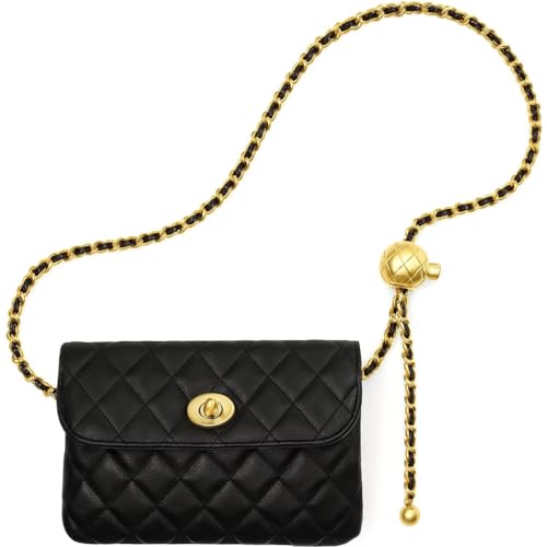 Bolsa com Cinto e Corrente 2 em 1 – Mini Crossbody Feminina em Couro Vegano com Alça Ajustável e Estilo Fashion Noite & Dia