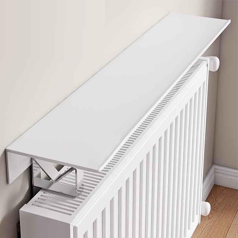 HLTQL Balda Radiador,Estante Radiador Blanco Sin Taladrar,con Soporte de 6 cm,Cubre Radiadores Cubreradiador Modernos de Aleación de Aluminio,Antihumo Antipolvo,para el Hogar,Oficina(45cm)