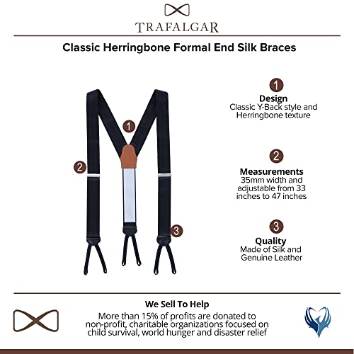 Image of Trafalgar Classic Herringbone Formal End Silk Braces