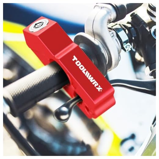 ToolWRX Motorcycle Lock - Best Quality Heavy Duty Anti Theft for Motorcycles Mopeds Scooters ATVs Street Bike Dirt Bike Motorbike use on Grip Brake Handlebar Simple & Quick with Lever Protector