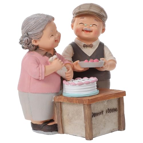 RUNROTOO Figura Ancianos de Resina Compacta