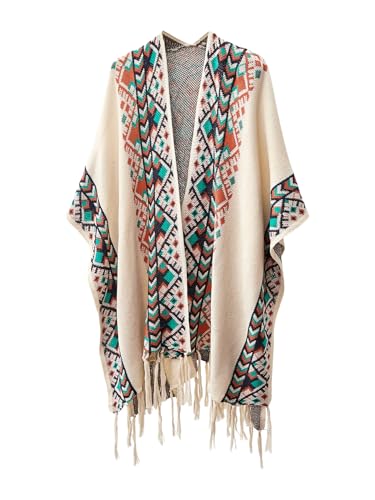 BEAUDRM Women's Graphic Fringe Shawl Tassel...