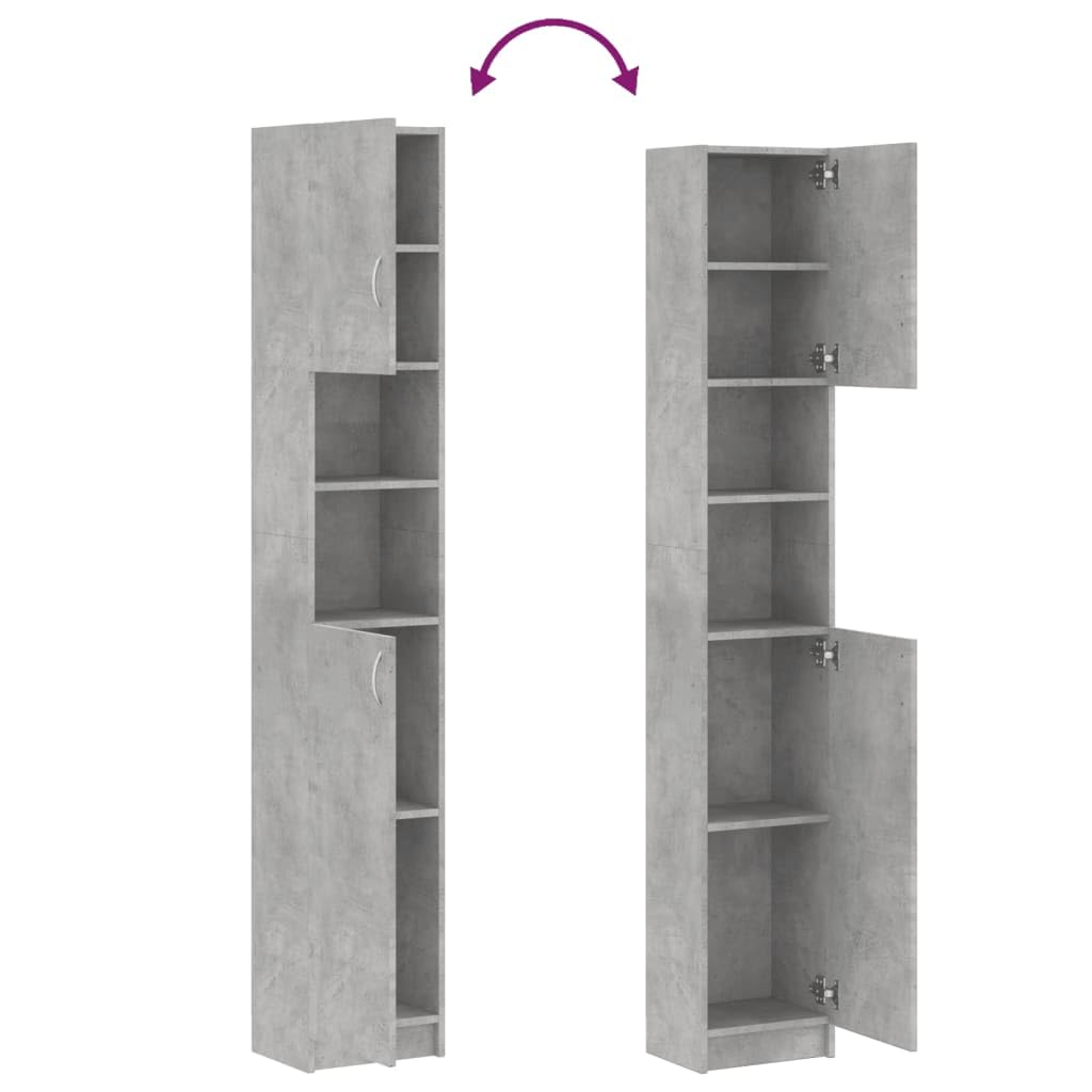 vidaXL Armoire Salle de Bain Gris béton 32x25,5x190 cm Bois ingénierie