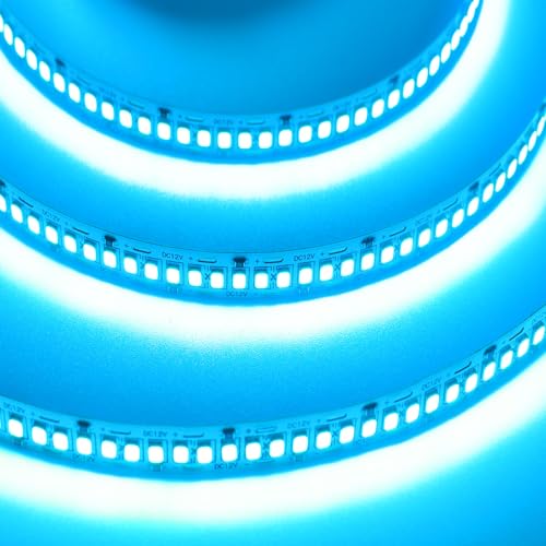 Image of SUYOOULIN LED Strip Lights, SMD 2835 2400 LEDs Light Strips, 66ft /20m 36000LM Flexible AC 110V Waterproof IP44 LED Ribbon Lighting for DIY Christmas Home Indoor Outdoor Decor(Ice Blue)