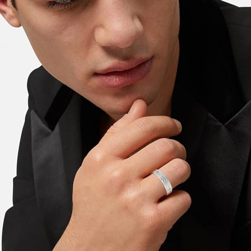 Jeulia Classic Mens Wedding Band Diamond Moissanite Ring 925 Sterling Silver D Color VVS1 Clarity Brilliant Round Cut Engagement Rings For Men Valentine's Day Jewelry Gift with Box4