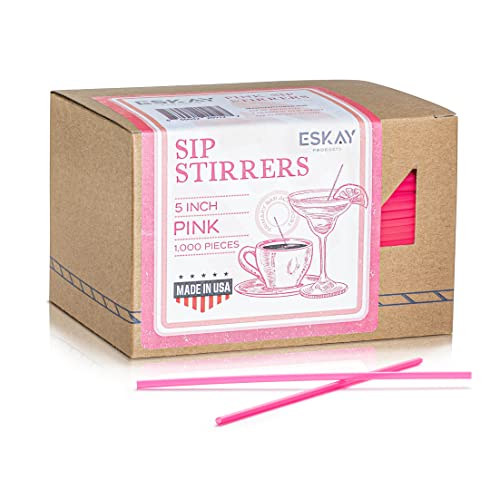 1000 Plastic Coffee Stirrers, 5-Inch Cocktail Straws And Stir Sticks For Coffee Bar And Restaurants, Made In Usa (Neon Pink) #TOP5