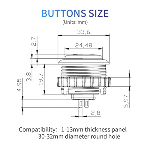 Kit boutons d arcade Qanba Gravity LX 30 mm rose pour panel combat - 4