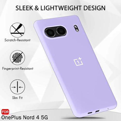 Image of MOBILOVE Back Cover Case for OnePlus Nord 4 5G | Pure Liquid Soft Matte Silicone Case with Logo and Comes with Camera and Screen Protection Back Cover for OnePlus Nord 4 5G (Purple)