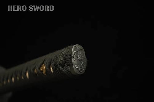 Miniatura 9 de HERO SWORD Avanzada arcilla de pulido templado de acero plegado Katana de grúa inmortal tema samurai espada completa espiga maquinilla de afeitar