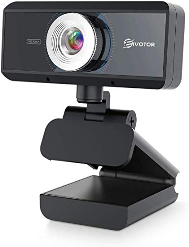 HD Webcam with Microphone, EIVOTOR 720P Desktop Computer PC Web Camera Plug