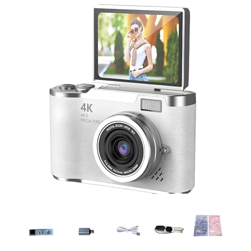 デジタルカメラ mei Amazon | フリップスクリーン付き4K HDデジタルカメラ、8倍電子ズーム