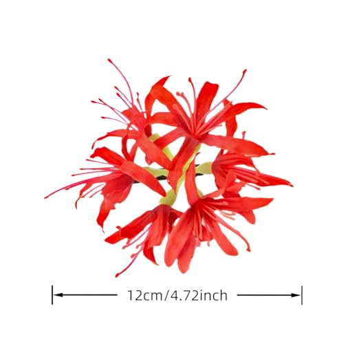 Pinzas para el cabello con flor Lirio rojo 12 cm miniatura 5