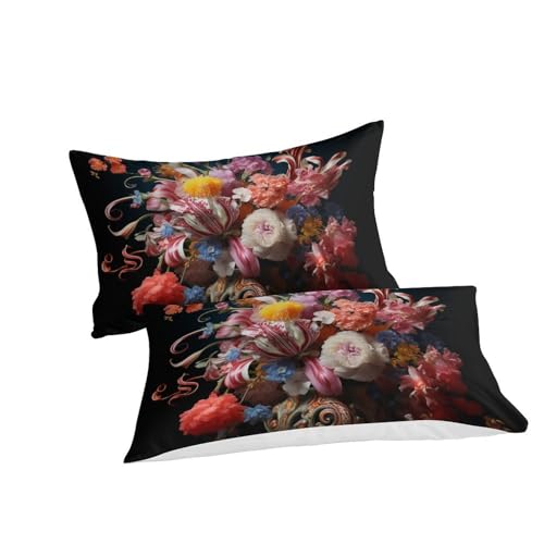 Housse de couette microfibre de qualité supérieure avec motif fleurs 3D