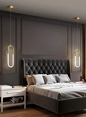 Image of CITRA Led Pendant Light Acrylic Oval Kitchen Island Ceiling Lights (Gold) - Warm White