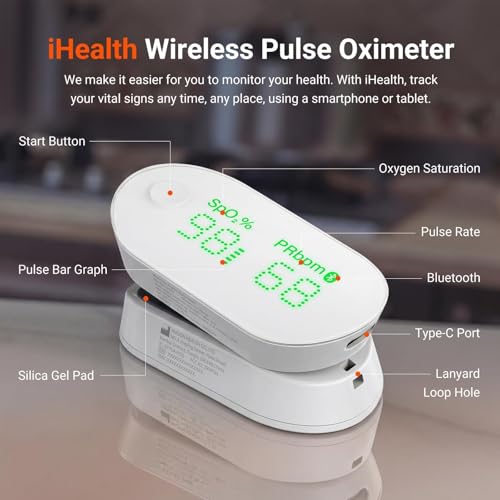 iHealth Rechargeable Bluetooth Fingertip Pulse Oximeter with SpO2, PR & PI - image 7