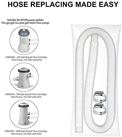Zzzz 1.25 Inch Replacement Hose For Above Ground Pools, Accessory Pool Pump Replacement Hose 39 Inch Long,Replacement Hose For Above Ground Poolsaccessory Pool Pump 2Pc #TOP4