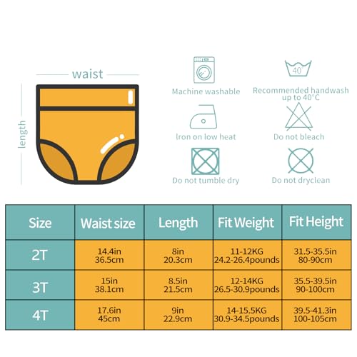 Image of ALVABABY Toddler Potty Training Panties 6 Pack Cotton Absorbent Toilet Training Pants Boys and Girls 4T 6XC06A-4TJ