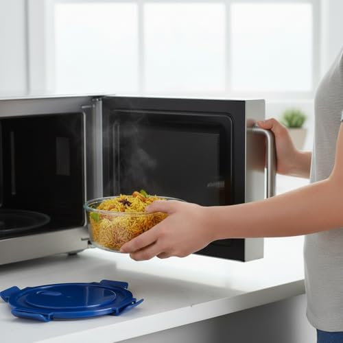 Image of ginoya brothers 620 ML Glass Meal Prep Containers, Food Storage Containers with Lids Airtight, Glass Lunch Boxes, Microwave, Oven, Go & Freezer-to-Oven-Safe Food Containers. (6)
