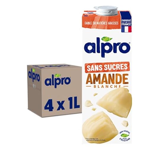 Lot de 4 Lait d'Amande Alpro 1L