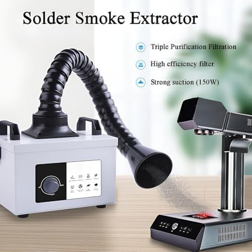 Extractor de humos de soldadura, absorbente de humo de escritorio con filtración de 3 capas y motor de cobre para soldadura, polvo de molienda, salones de uñas, funcionamiento potente y silencioso