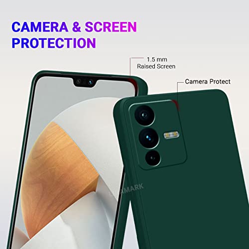 Image of LIRAMARK Silicone Soft Back Cover Case for V23 Pro (5G) / Vivo S12 Pro (5G) (Silicone Green)