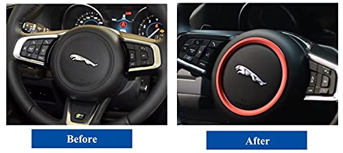 Amazon | ジャガー適合品 ステアリング エンブレム リング レッド F 