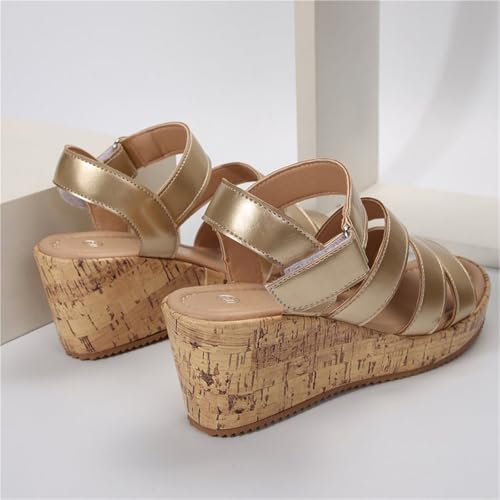 Womens Summer Toe Open Sandals Wedge, Outdoor Adjustable Open Toe Strappy Non-slip Breathable Platform Wedge Sandals, for All Kinds of Clothes Such Jeans, Casual Pants, Long Skirts4