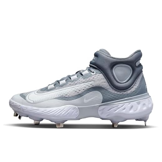 Nike Men's Alpha Huarache Elite 4 Mid Baseball Cleats (7 US, Wolf Grey/Cool Grey/Pure Platinum/White)