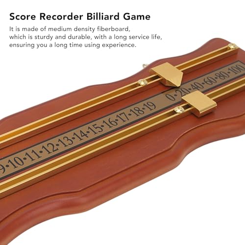 Billiard Game Scorer, 2 Track Wavy Billiard Score Board Medium Density Fiberboard and Metal Billiard Game Score Keeper Recorder with Screws for Billiards Games - Image 2