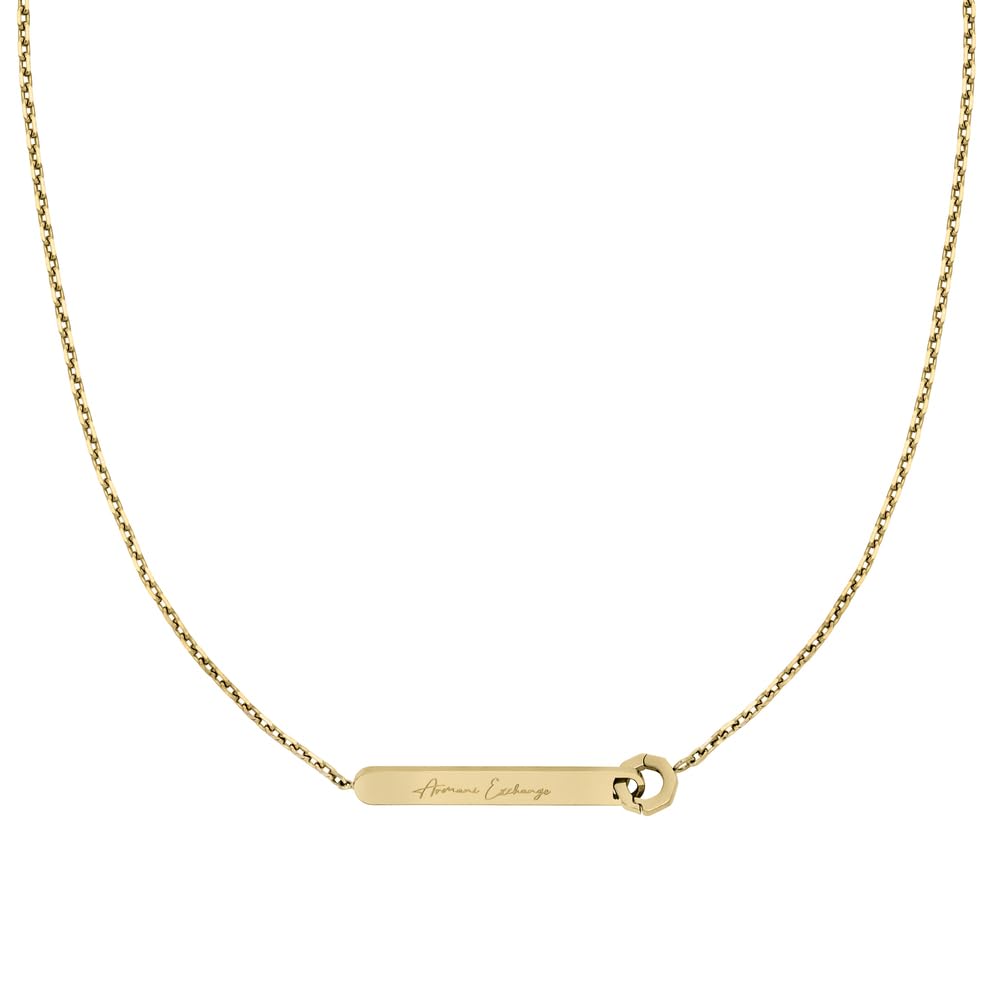 Armani Exchange Damski naszyjnik ze stali nierdzewnej w złotym odcieniu, AXG0176710