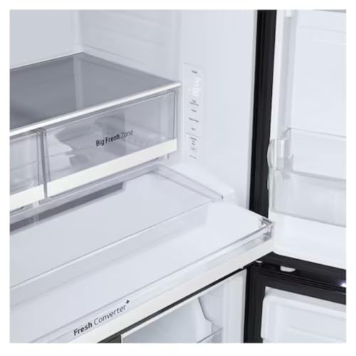 Image of LG 610 L French Door Refrigerator Fresh Converter+ Wi-Fi Convertible DoorCooling+ (GV-B25FFGMB) - Black Glass Finish