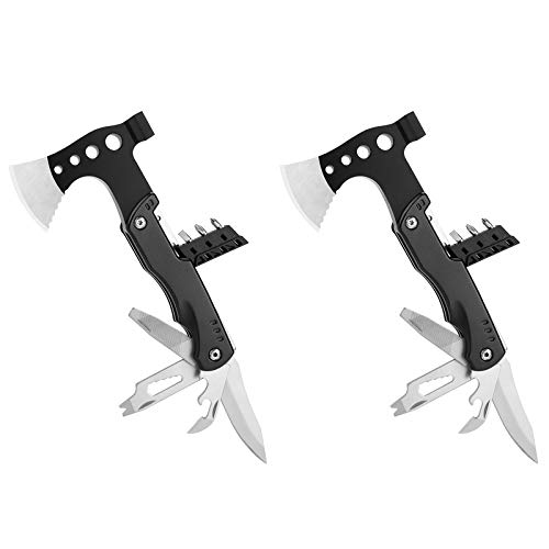Gifts for Dad Gifts for Fathers' Day Camping Accessaies Camping Axe Multitool Gifts for Men Multitool Camping Accessories Survival Gear and Equipment (Pack of 2) Survival Gear 12- in-1 Hatchet