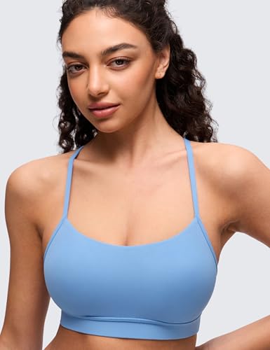 Image of CRZ YOGA Butterluxe Y Back Sports Bras | Light Support, Removable Pads, Yoga, Extremely Soft, Scoop Neck, Spaghetti Strap, for Women