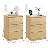 Nombreux rangements : Que vous ayez besoin de cacher votre livre ou de garder vos lunettes à portée de main, chaque table de chevet vous offre un grand espace grâce à son plateau spacieux et à ses 3 tiroirs faciles à ouvrir avec leurs façades biseautées