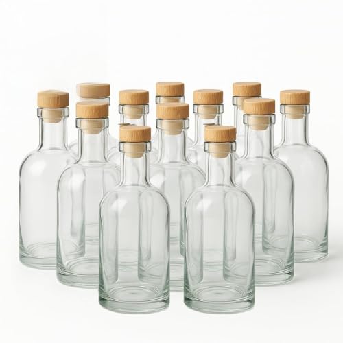 Heiko Blume 6 x 500 ml Glasflaschen Set – dickwandig & schwer, mit Holz-T-Korken – Made in...