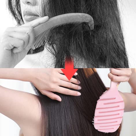 Miniatura 4 de Peines de masaje ahuecados para peluquería y cuero cabelludo, peine de pelo súper suave, cepillo de masaje para cabello húmedo y seco, herramienta