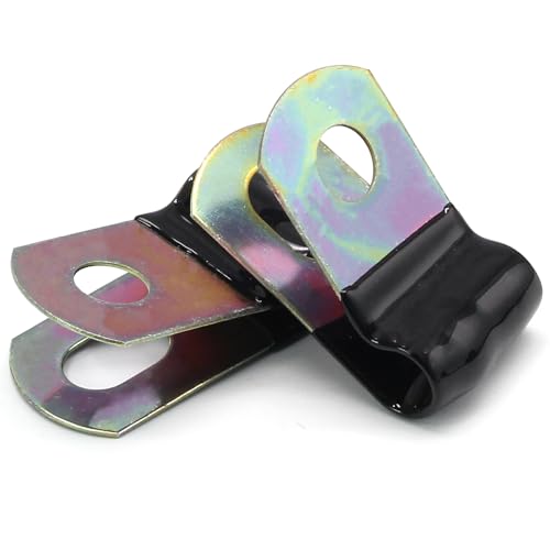 Opfiue Vinyl Coated Cable Clamps, 1/4 Inch (6mm), 50PCS