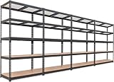 HOMEDANT Z-beam 5 Tier Laminated Heavy Duty Metal Shelving Unit Adjustable Garage Storage Utility Ra