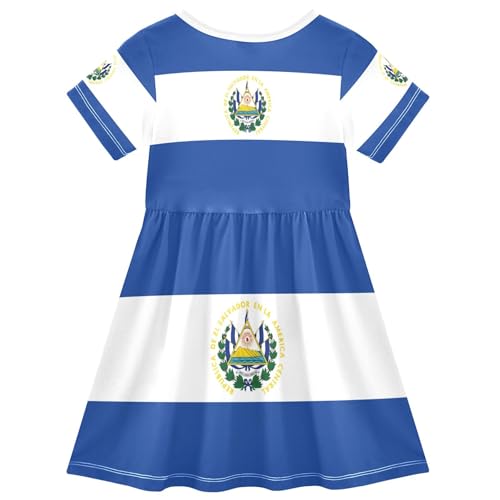 Flag Salvador Summer Girl Dresses Short Sleeve Toddler Girl Outfits Clothes Size 4t Multicolor2