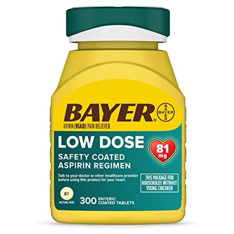 Bayer Aspirin 81mg Enteric Coated Tablets | 300 Count Cover