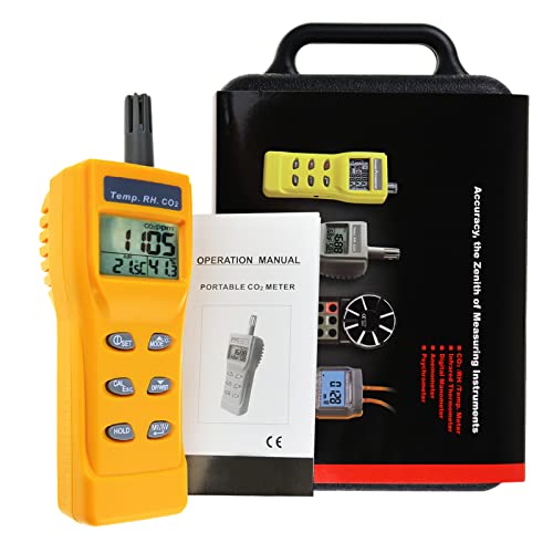 CO2 Meter Portable CO2 Monitor 9999ppm Carbon Dioxide Detector NDIR CO2 Sensor Air Quality Tester for Carbon Dioxide Humidity and Temperature by DANOPLUS - Used condition - Image 9