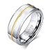 Aotiwe Ring Kleiner Finger Herren, Jahrestag Geschenk für Ihn Einfaches Ringband Stahl Gold Größe 57 (18.1)