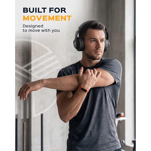 TREBLAB Z2 Active Noise Cancelling Workout Headphones - Signature-HD Sound, Deep Bass, 35H Battery, Comfortable, Foldable Over Ear Bluetooth Headphones Wireless. for Gym, Sport, Travel. Mic for Calls