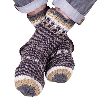 PachamamaMen 100% Wool Bed Sofa Socks Handknitted