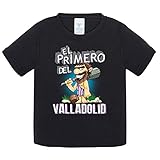  Camiseta bebé frase el primero del Valladolid para hincha de su equipo de fútbol - Negro, 1 año